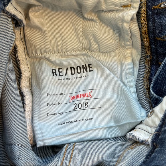 Re/done Jeans High Rise Ankle Crop Size 2 - Picture 6 of 6